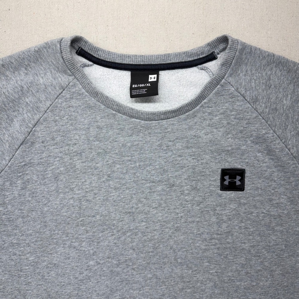 Under Armour Mens Rival Fleece‎ Sweatshirt Gray Crewneck XL 1320738 Pullover - Picture 2 of 10
